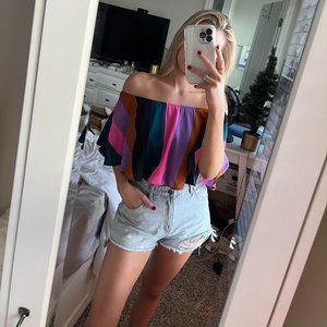 Show me your Mumu Multicolor Off the shoulder Top (NWT!)